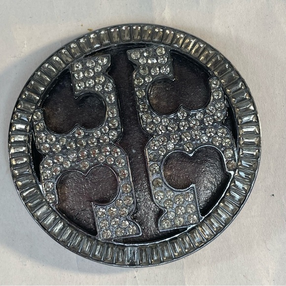 Tory Burch Replacement logo Rhinestone Medallions from Ballet Flats Curved ~ 2" - Picture 4 of 12